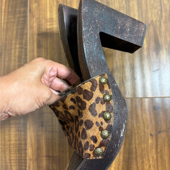 Jeffrey Campbell leather wooden platforms size 8.5 - Picture 3 of 7